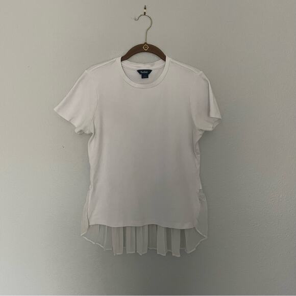 SABIE Coquette white tee top Hi-Lo - Picture 2 of 6